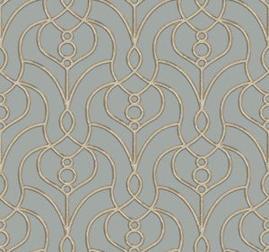 Divine Trellis Dusty Blue Wallpaper by Candice Olson