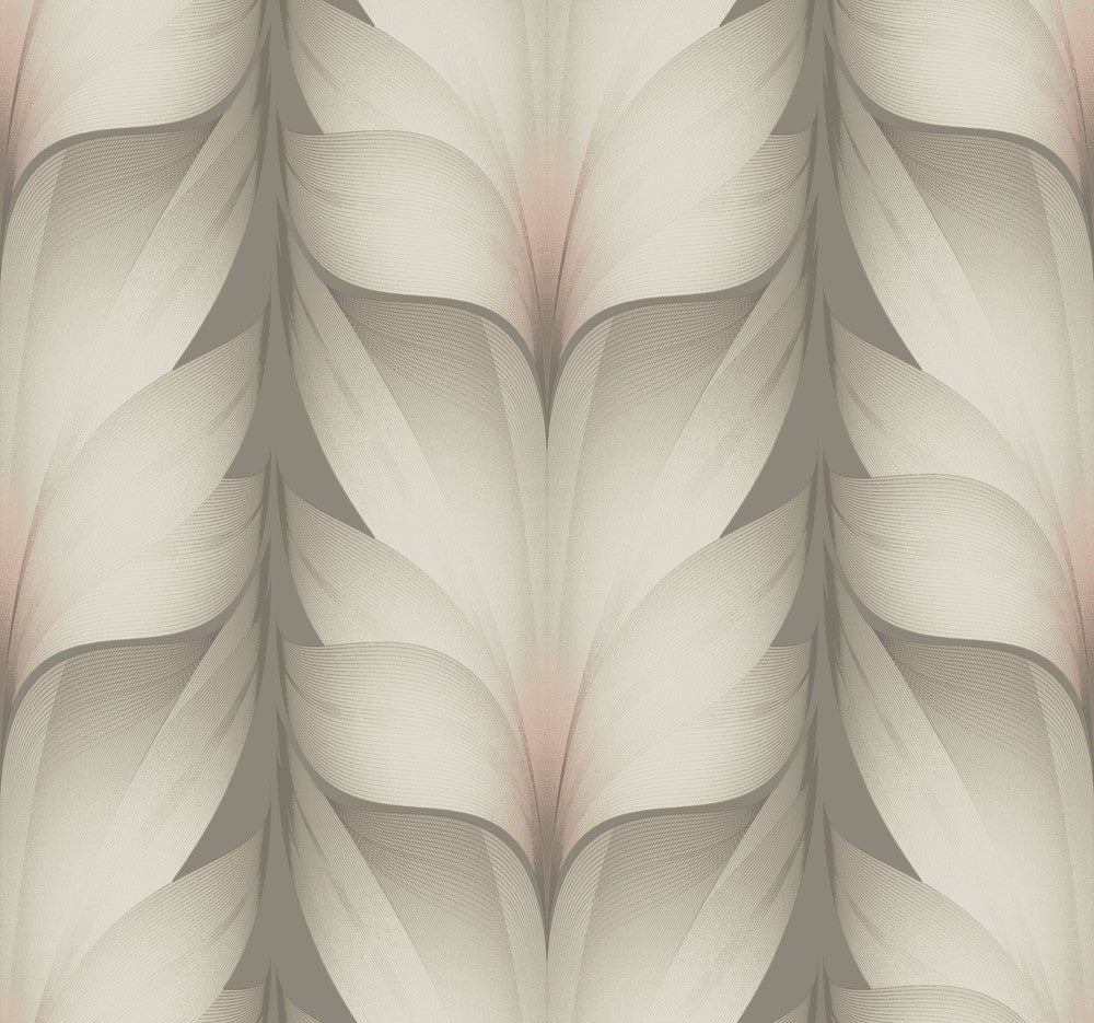 Lotus Light Stripe Taupe & Blush Wallpaper by Candice Olson Candice Olson Casual Elegance Covers about 60.8 square feet 27-in by 27-ft long roll Unpasted 25.25 - Fabric Carolina -