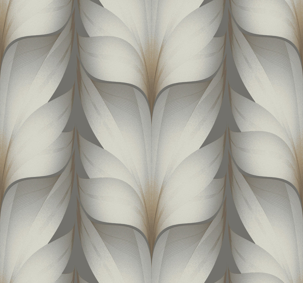 Lotus Light Stripe Charcoal Wallpaper by Candice Olson Candice Olson Casual Elegance Covers about 60.8 square feet 27-in by 27-ft long roll Unpasted 25.25 - Fabric Carolina -