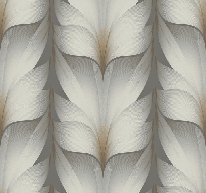 Lotus Light Stripe Charcoal Wallpaper by Candice Olson Candice Olson Casual Elegance Covers about 60.8 square feet 27-in by 27-ft long roll Unpasted 25.25 - Fabric Carolina -