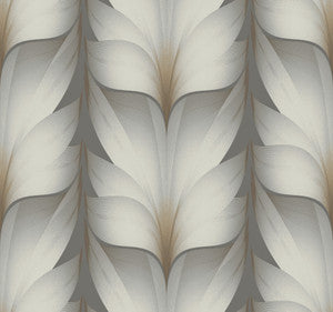 Lotus Light Stripe Charcoal Wallpaper by Candice Olson