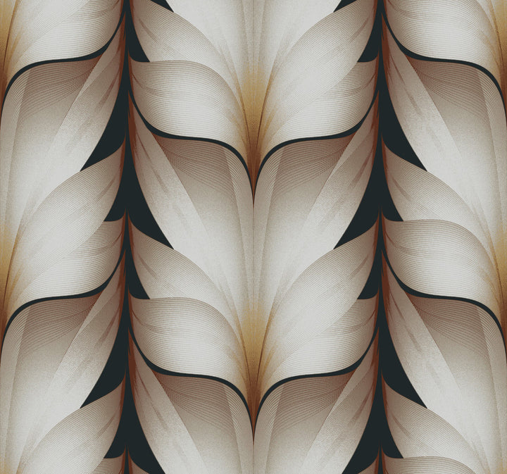 Lotus Light Stripe Black Wallpaper by Candice Olson Candice Olson Casual Elegance Covers about 60.8 square feet 27-in by 27-ft long roll Unpasted 25.25 - Fabric Carolina -