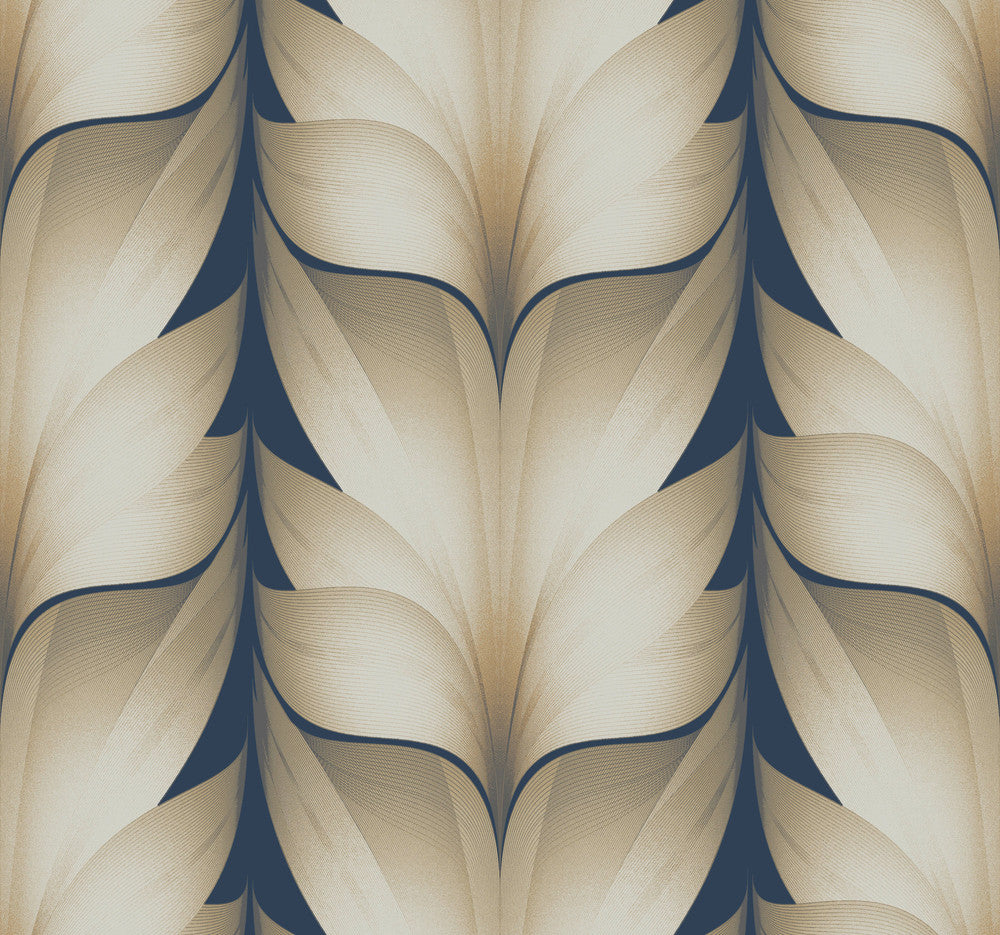 Lotus Light Stripe Navy Wallpaper by Candice Olson Candice Olson Casual Elegance Covers about 60.8 square feet 27-in by 27-ft long roll Unpasted 25.25 - Fabric Carolina -