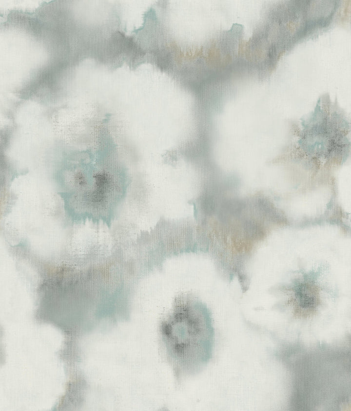 Blended Floral Aqua Wallpaper by Candice Olson Candice Olson Casual Elegance Covers about 56.4 square feet 20.5-in by 33-ft long roll Unpasted 24 - Fabric Carolina -