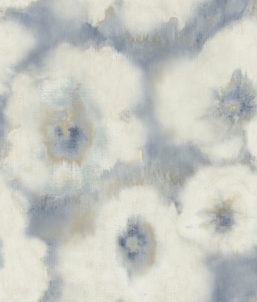 Blended Floral Blue Wallpaper by Candice Olson Candice Olson Casual Elegance Covers about 56.4 square feet 20.5-in by 33-ft long roll Unpasted 24 - Fabric Carolina -