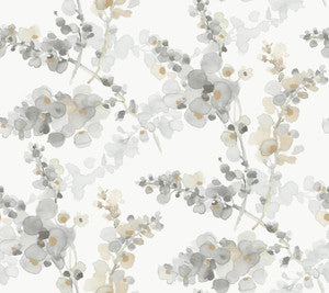 Blossom Fling Steel Wallpaper by Candice Olson