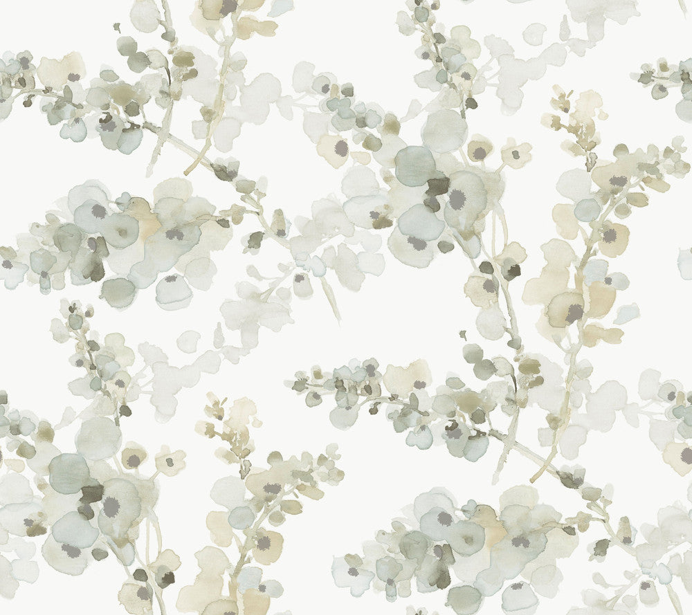 Blossom Fling Mineral Green Wallpaper by Candice Olson Candice Olson Casual Elegance Covers about 60.8 square feet 27-in by 27-ft long roll Unpasted 24 - Fabric Carolina -