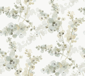 Blossom Fling Mineral Green Wallpaper by Candice Olson
