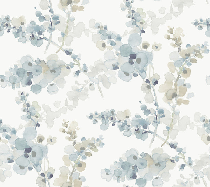Blossom Fling Blue Wallpaper by Candice Olson Candice Olson Casual Elegance Covers about 60.8 square feet 27-in by 27-ft long roll Unpasted 24 - Fabric Carolina -