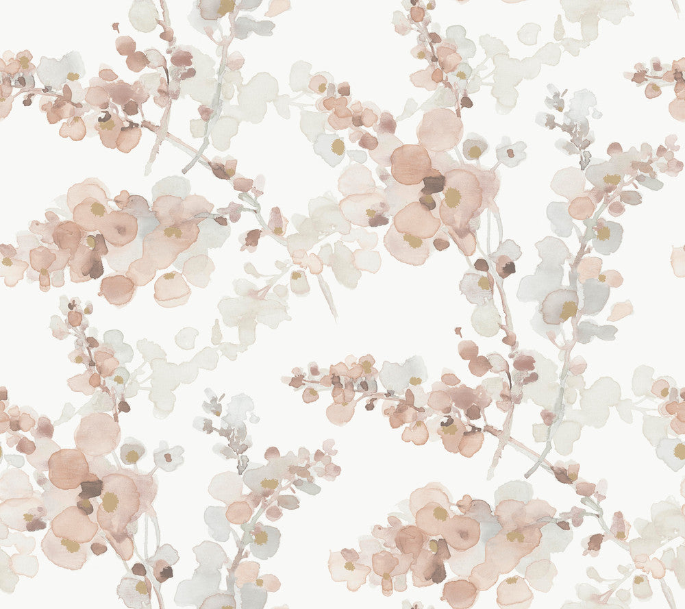 Blossom Fling Clay Wallpaper by Candice Olson Candice Olson Casual Elegance Covers about 60.8 square feet 27-in by 27-ft long roll Unpasted 24 - Fabric Carolina -