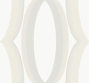 Progression Ogee White Wallpaper by Candice Olson