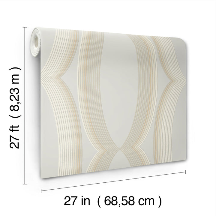 Progression Ogee Blonde Wallpaper by Candice Olson Designer