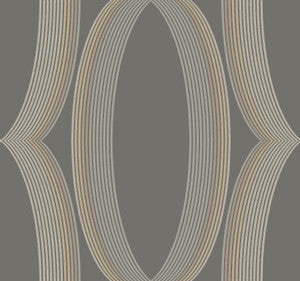 Progression Ogee Charcoal Wallpaper by Candice Olson