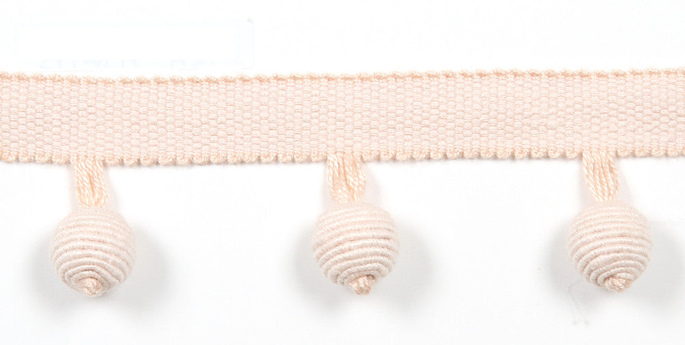 Everly Ball Fringe Blush by Magnolia Trim - 63LINEN/37RAYON CHINA Horizontal: and Vertical: 1.46" - Fabric Carolina -