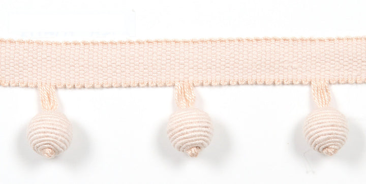 Everly Ball Fringe Blush by Magnolia Trim - 63LINEN/37RAYON CHINA Horizontal: and Vertical: 1.46" - Fabric Carolina -