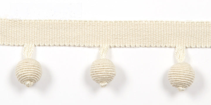 Everly Ball Fringe Bone by Magnolia Trim - 63LINEN/37RAYON CHINA Horizontal: and Vertical: 1.46" - Fabric Carolina -