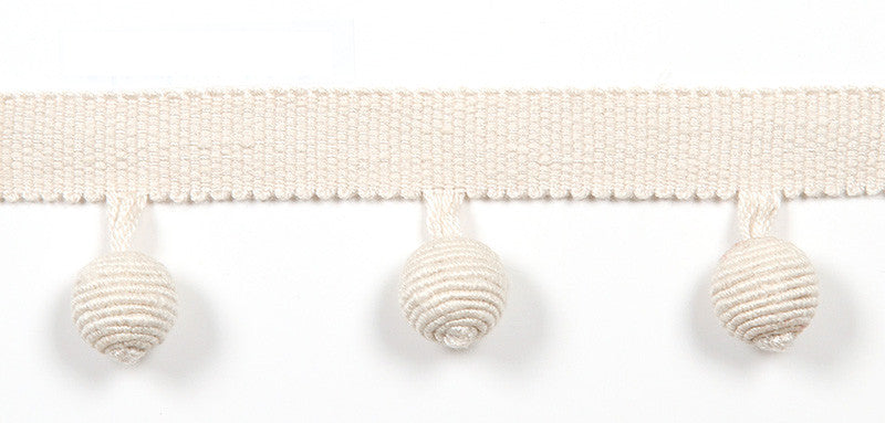 Everly Ball Fringe Canvas by Magnolia Trim - 63LINEN/37RAYON CHINA Horizontal: and Vertical: 1.46" - Fabric Carolina -