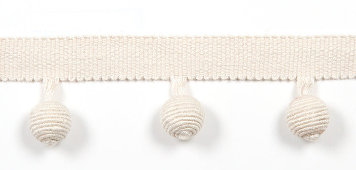 Everly Ball Fringe Canvas by Magnolia Trim - 63LINEN/37RAYON CHINA Horizontal: and Vertical: 1.46" - Fabric Carolina -