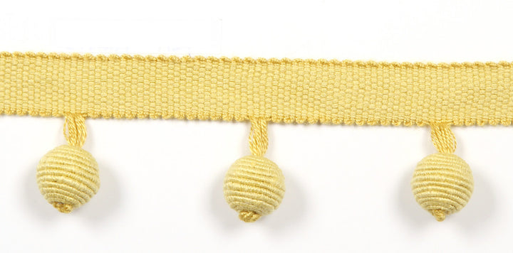Everly Ball Fringe Gold by Magnolia Trim - 63LINEN/37RAYON CHINA Horizontal: and Vertical: 1.46" - Fabric Carolina -