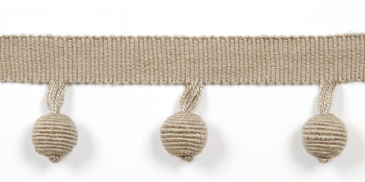 Everly Ball Fringe Haze by Magnolia Trim - 63LINEN/37RAYON CHINA Horizontal: and Vertical: 1.46" - Fabric Carolina -