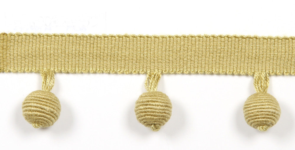 Everly Ball Fringe Jute by Magnolia Trim - 63LINEN/37RAYON CHINA Horizontal: and Vertical: 1.46" - Fabric Carolina -
