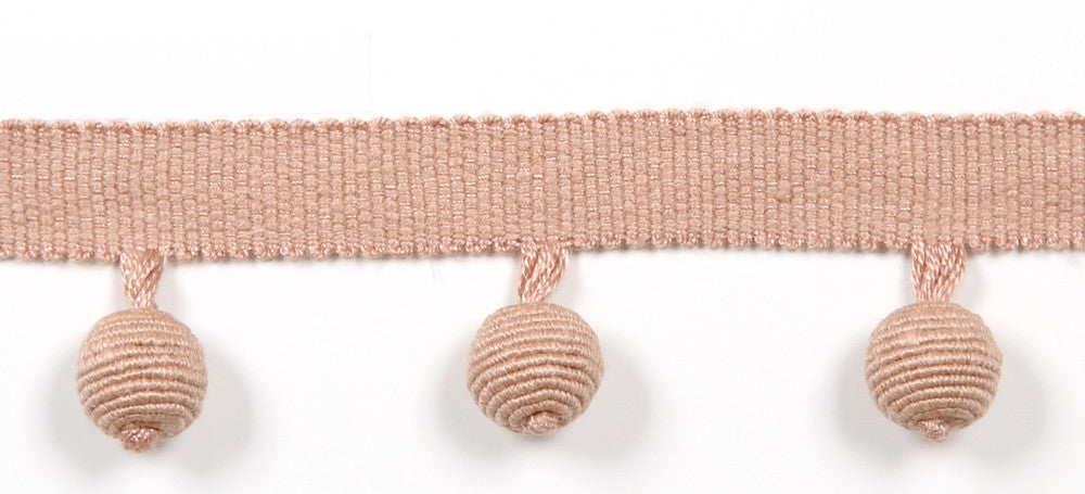 Everly Ball Fringe Nude by Magnolia Trim - 63LINEN/37RAYON CHINA Horizontal: and Vertical: 1.46" - Fabric Carolina -