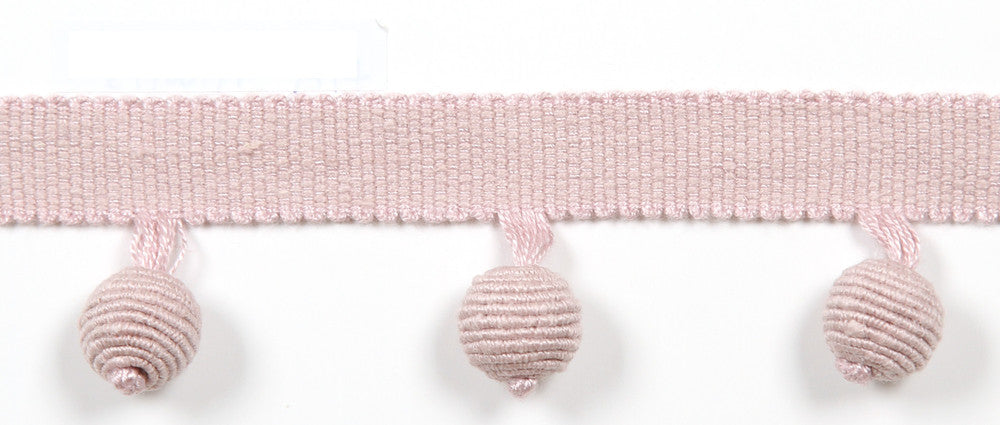 Everly Ball Fringe Pink Bliss by Magnolia Trim - 63LINEN/37RAYON CHINA Horizontal: and Vertical: 1.46" - Fabric Carolina -