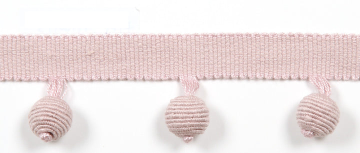 Everly Ball Fringe Pink Bliss by Magnolia Trim - 63LINEN/37RAYON CHINA Horizontal: and Vertical: 1.46" - Fabric Carolina -