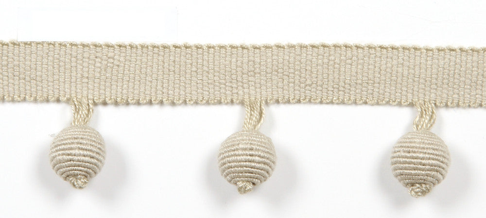 Everly Ball Fringe Quartz by Magnolia Trim - 63LINEN/37RAYON CHINA Horizontal: and Vertical: 1.46" - Fabric Carolina -