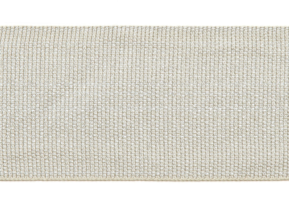 Everly Metallic 2 Inch Tape Ice by Magnolia Trim - 63LINEN/37RAYON CHINA Horizontal: and Vertical: - Fabric Carolina -