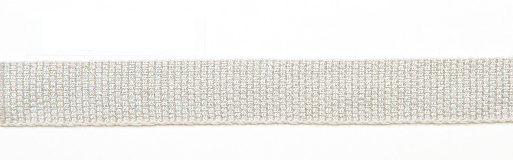 Everly Metallic Micro Tape Silver by Magnolia Trim - 63LINEN/37RAYON CHINA Horizontal: and Vertical: - Fabric Carolina -