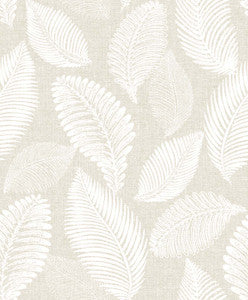 Tossed Leaves Warm Sand by Seabrook Wallpaper