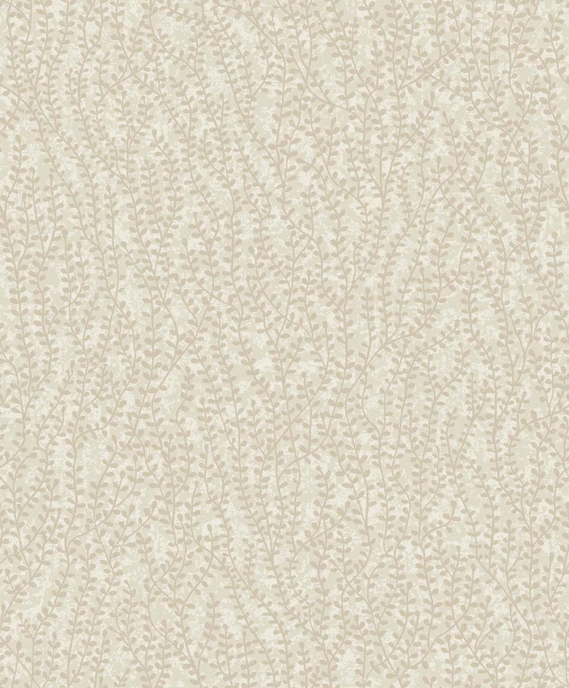 Seaweed Beaded Branches Organic Silk by Seabrook Wallpaper White Heron Netherlands 57.5 25.2" 20.9" - Fabric Carolina -
