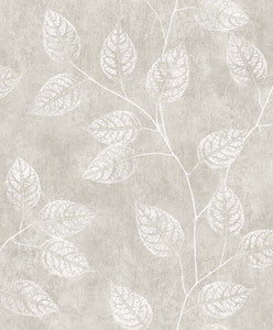 Branch Trail Silhouette Grey Taupe by Seabrook Wallpaper