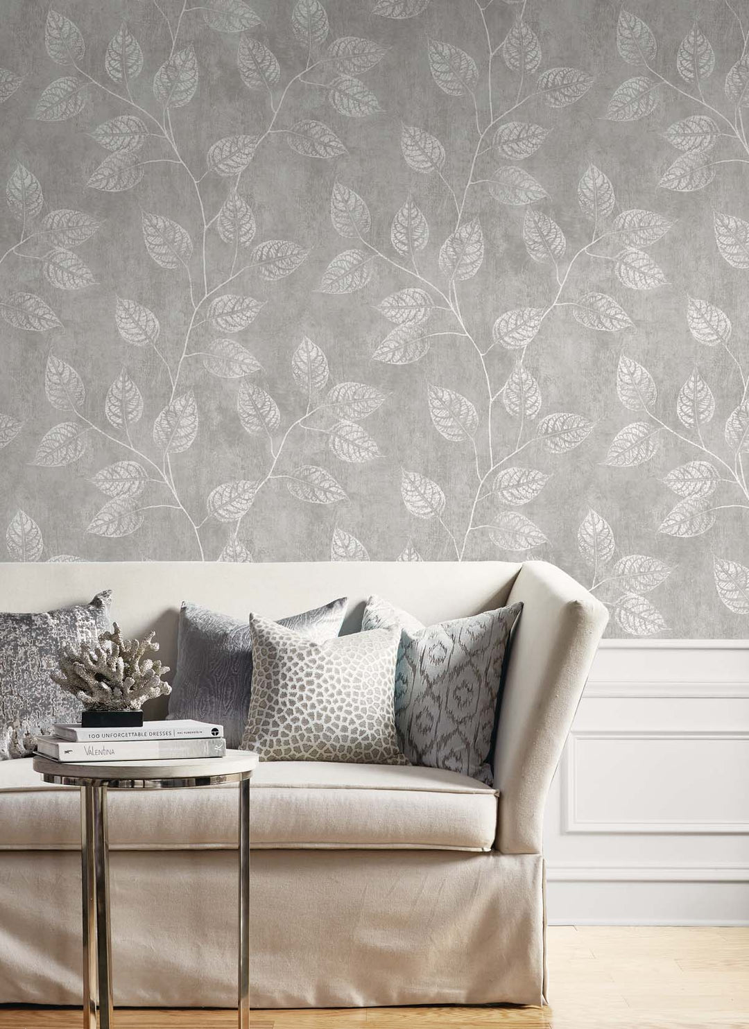 Branch Trail Silhouette Slate EW10808 by Seabrook Designs Designer Wallpaper