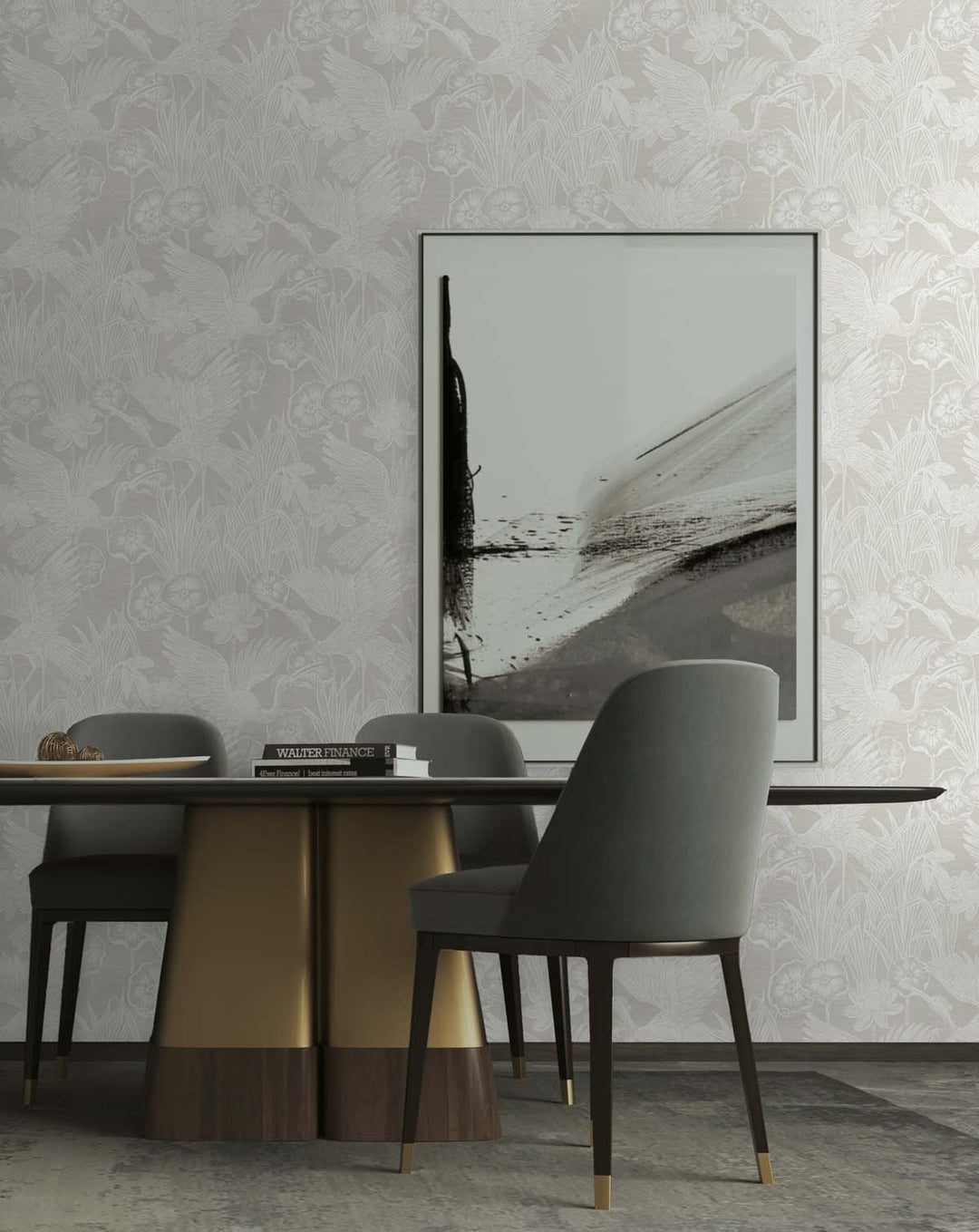 Marsh Cranes Daylight EW11010 by Seabrook Designs Designer Wallpaper