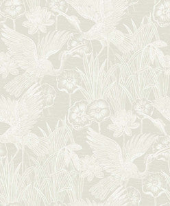 Marsh Cranes Daylight by Seabrook Wallpaper