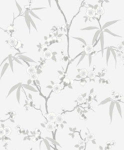 Floral Blossom Trail Soft Grey by Seabrook Wallpaper