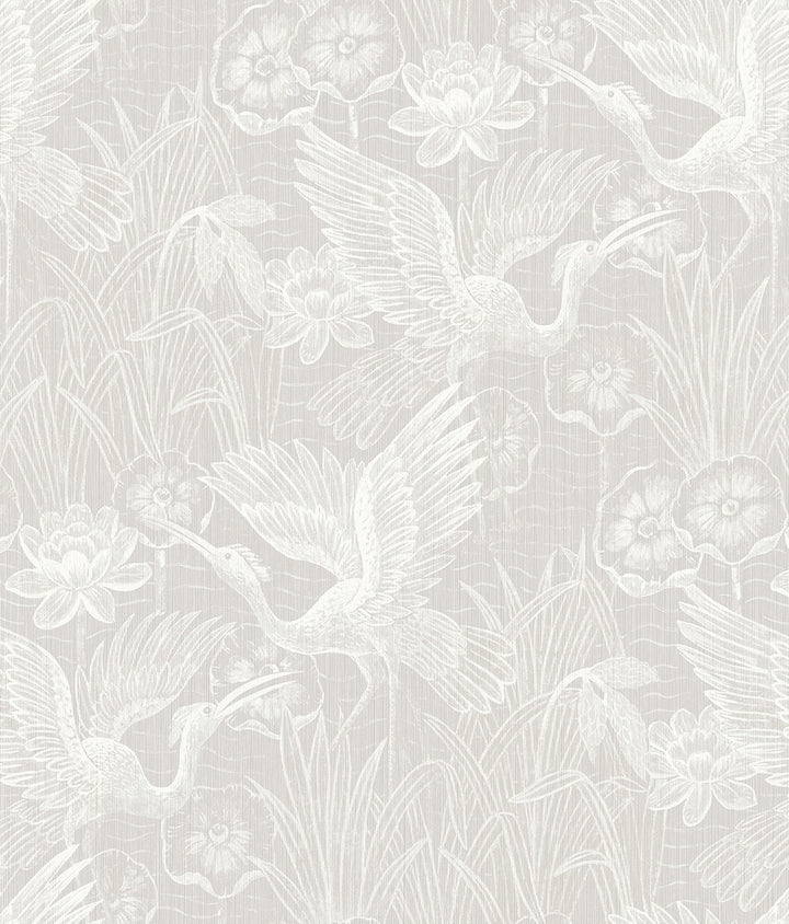 White Heron Floral Heron Neutral by Seabrook Wallpaper White Heron United States 60.75 32.6" 27" - Fabric Carolina -