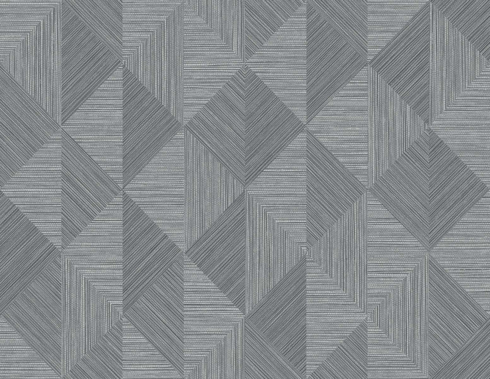 Diamond Inlay Charcoal Grass by Seabrook Wallpaper White Heron United States 60.75 20.87" 27" - Fabric Carolina -