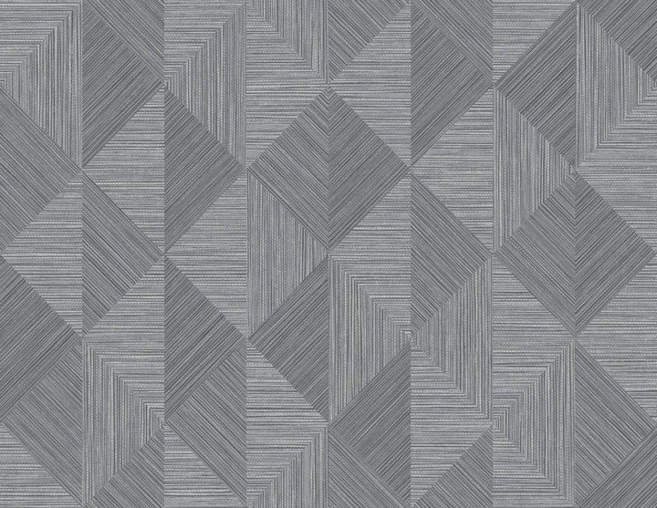 Diamond Inlay Charcoal Grass by Seabrook Wallpaper White Heron United States 60.75 20.87" 27" - Fabric Carolina -