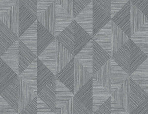 Diamond Inlay Charcoal Grass by Seabrook Wallpaper
