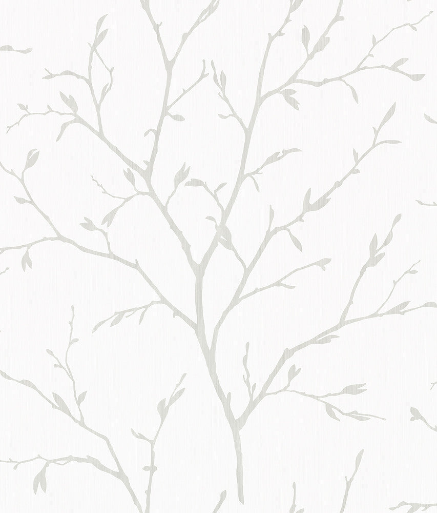 Branching Out Winter Grey by Seabrook Wallpaper White Heron United States 60.75 16.3" 27" - Fabric Carolina -