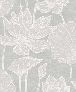 Water Lilies Shadow by Seabrook Wallpaper