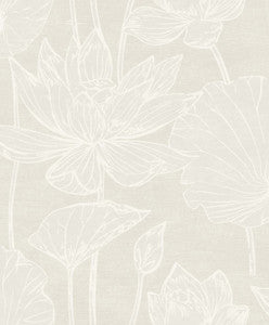 Water Lilies Pearlescent by Seabrook Wallpaper