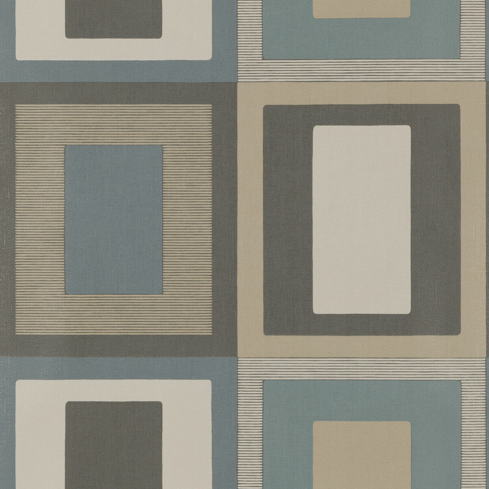 Moro Teal/Indigo by Threads Wallcovering VINYL WALLPAPER COLLECTION I PAPER - 100% United Kingdom - Horizontal: 26.989 and Vertical: 30.0228 26.989 - Fabric Carolina -