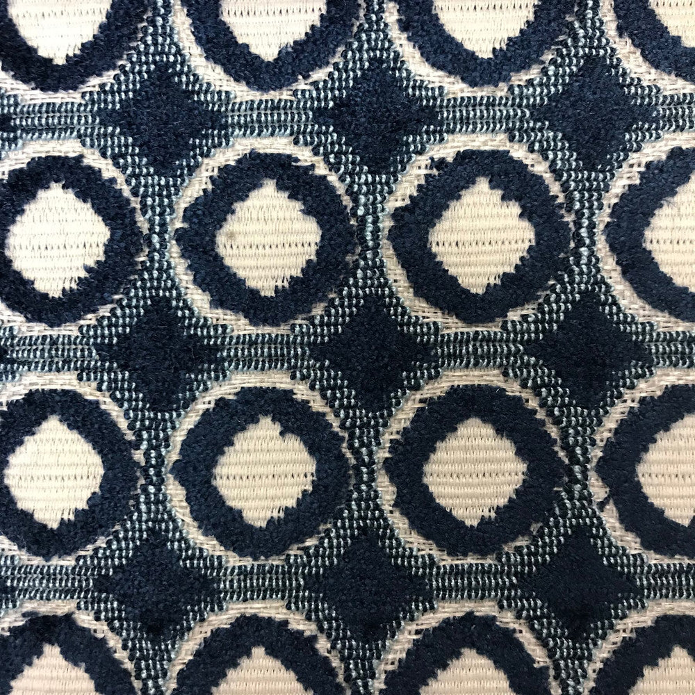 Exit 1 Navy by Stout Fabric RIGHT ON TREND CUT VELVETS 53%POL 42%SVI 5%COT INDIA Horizontal: 1.500 and Vertical: 1.500 54 in - Fabric Carolina -
