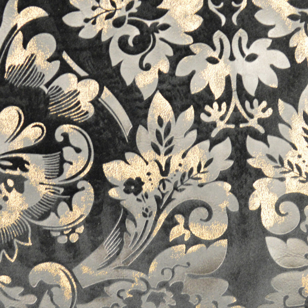 Embellished Damask Black by Europatex Fabric Embellished 100% Polyester 13" H, 24" V 118.00 inches - Fabric Carolina -