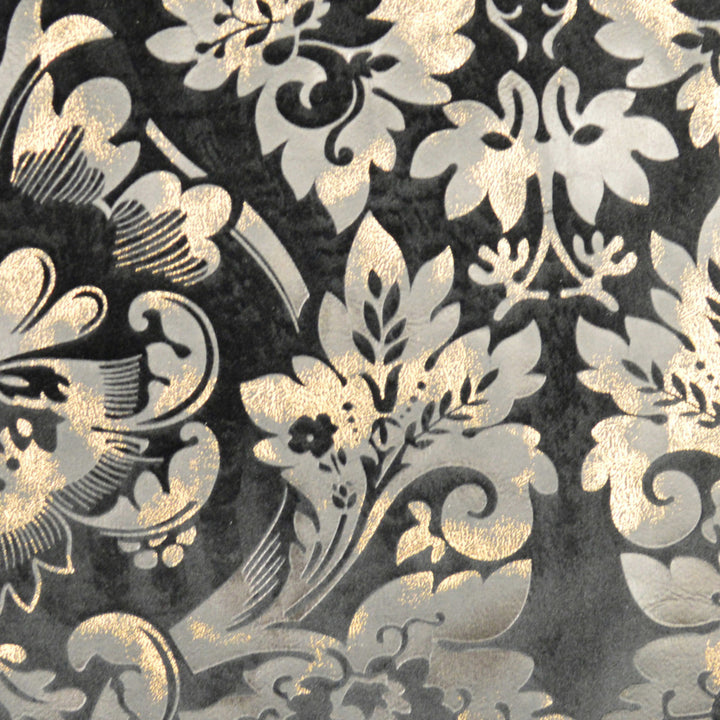 Embellished Damask Black by Europatex Fabric Embellished 100% Polyester 13" H, 24" V 118.00 inches - Fabric Carolina -