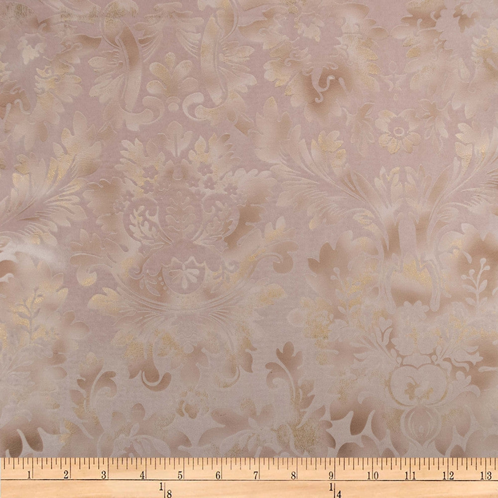 Embellished Damask Blush by Europatex Fabric Embellished 100% Polyester 13" H, 24" V 118.00 inches - Fabric Carolina -